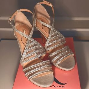 Nina Romolo Sandal Silver Size 9 Heels